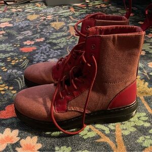 Dr. Martens Red Combat Boots